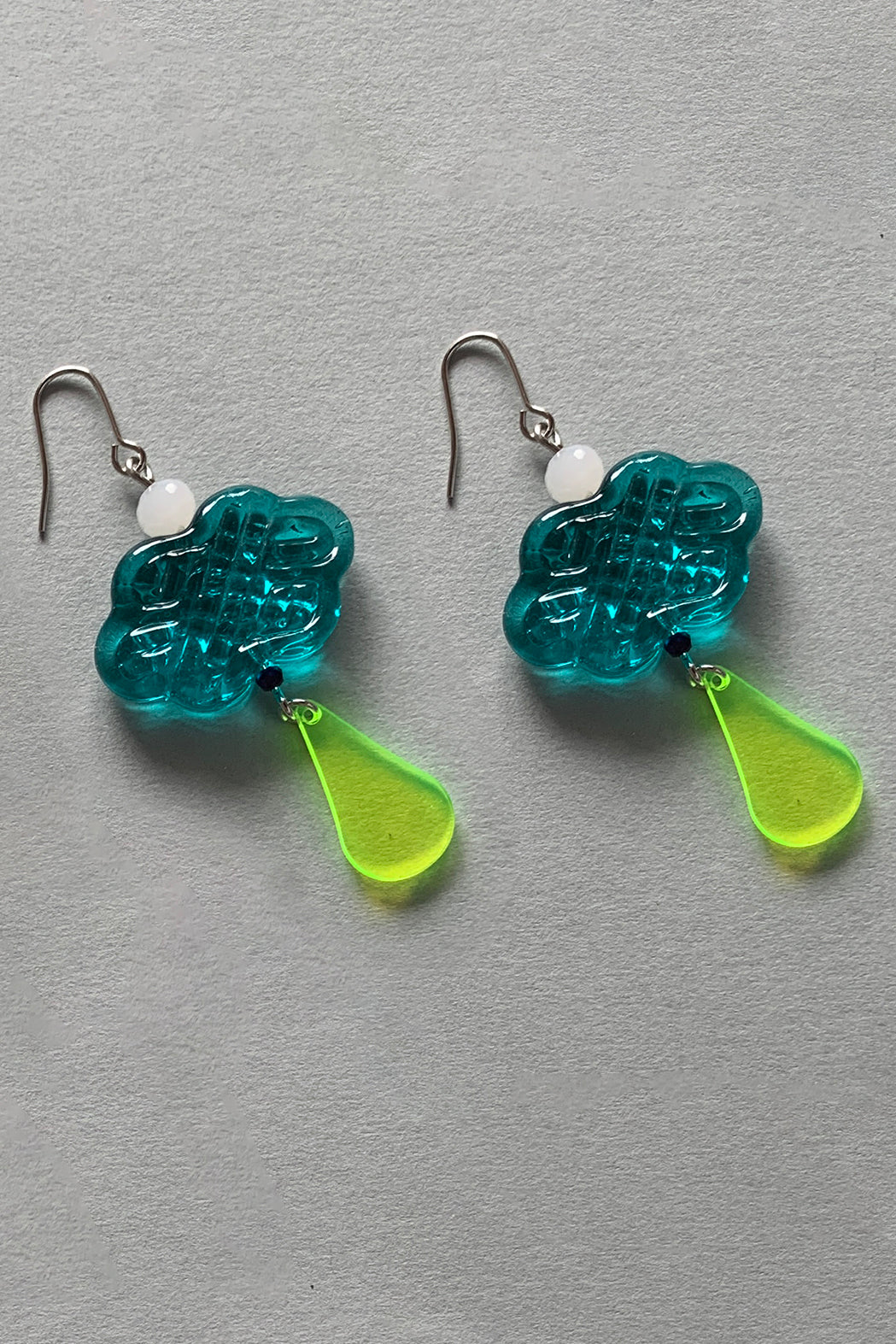 Come Rain or Shine Earrings Green and Neon Yellow