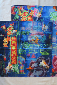 HK Goldfish and Neon Signs Scarf Size S and Size M