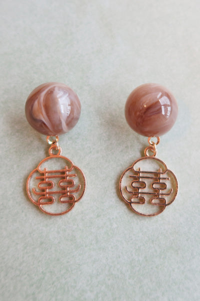 Candy Double Happiness & Fortune Earrings