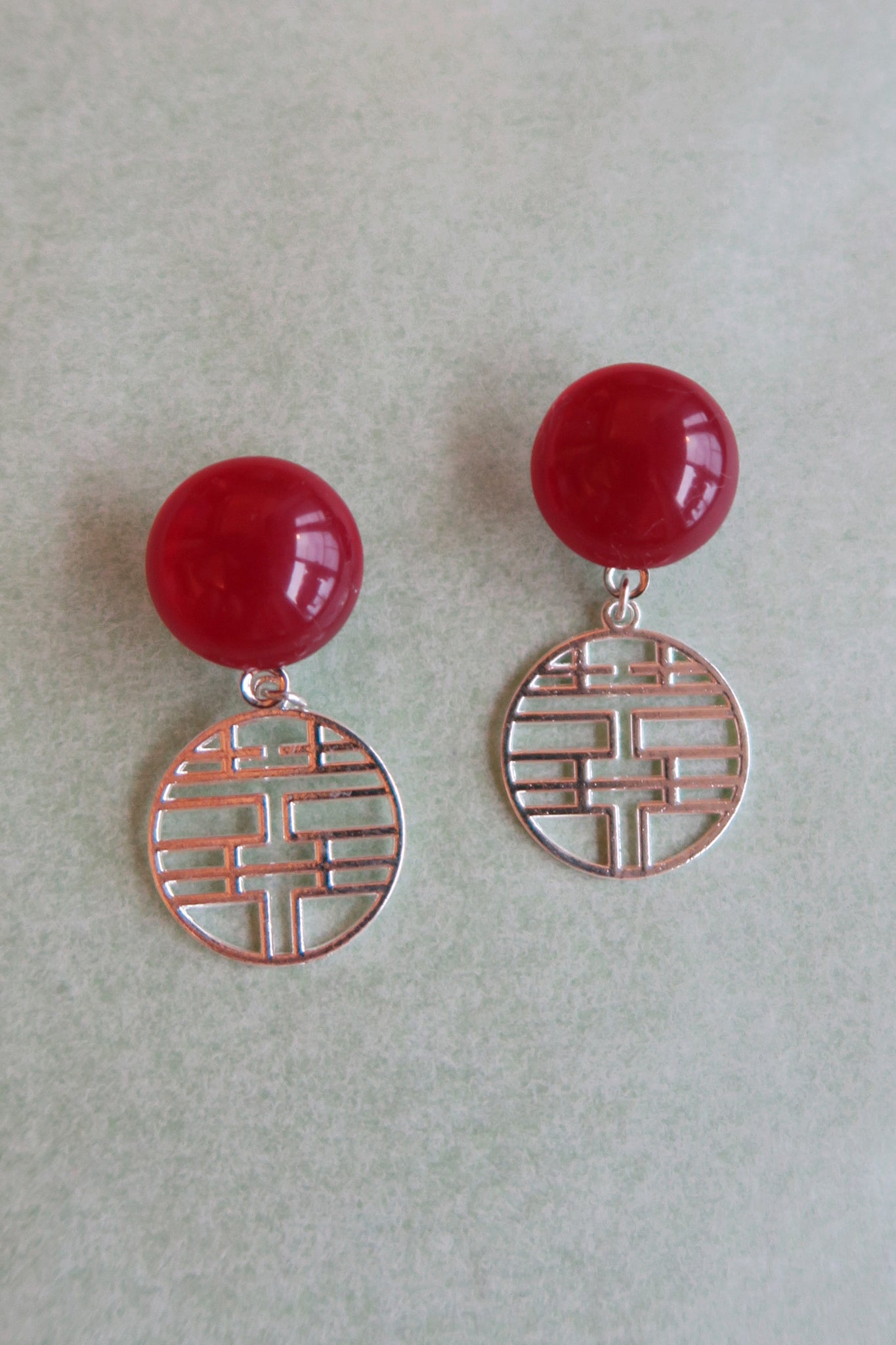 Candy Double Happiness & Fortune Earrings