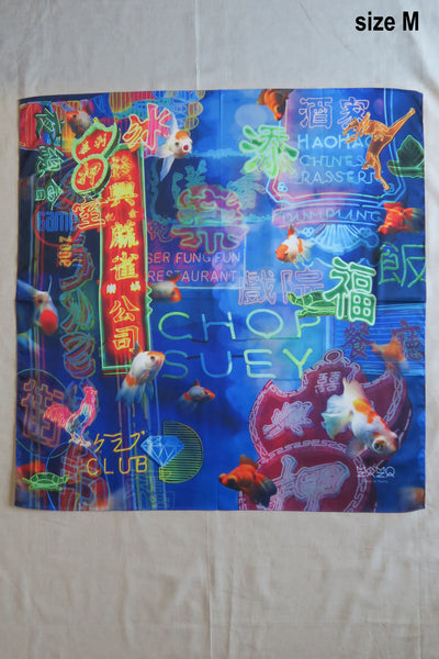 HK Goldfishes Street &Neon Signs Scarf
